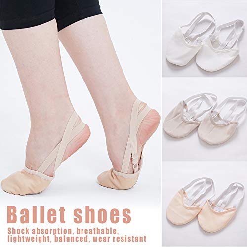 Unityoung Calcetines suaves de punto de la mitad de la gimnasia rítmica del dedo del pie de los zapatos elásticos de la danza de los pies de protección de los zapatos de salón Unityoung Calcetines suaves de punto de la mitad de la gimnasia rítmica del dedo del pie de los zapatos elásticos de la danza de los pies de protección de los zapatos de salón