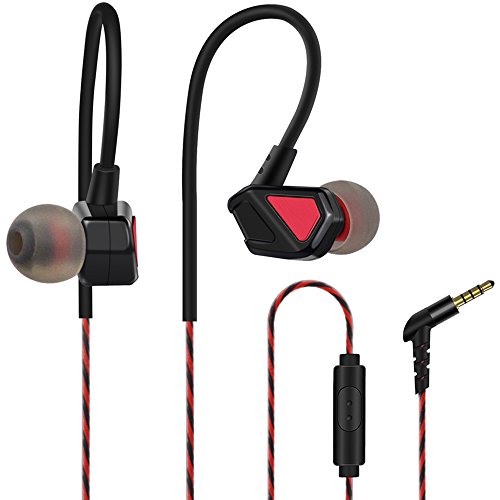 Universal Auriculares ergonómicos de deporte, AFUNTA con cable auriculares intra-auriculares 3.5mm con micrófono Super Bass aislamiento acústico de ruido de sonido Universal Auriculares ergonómicos de deporte, AFUNTA con cable auriculares intra-auriculares 3.5mm con micrófono Super Bass aislamiento acústico de ruido de sonido
