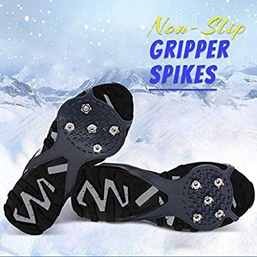 Universal Non-slip Gripper Spikes, Tacos Duraderos Antideslizantes para Zapatos, Tacos de Hielo con Clavos Antideslizantes de 5 Garras, Cubiertas de Zapatos Antideslizantes