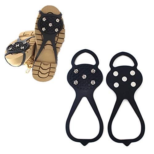 Universal Non-slip Gripper Spikes, Tacos Duraderos Antideslizantes para Zapatos, Tacos de Hielo con Clavos Antideslizantes de 5 Garras, Cubiertas de Zapatos Antideslizantes