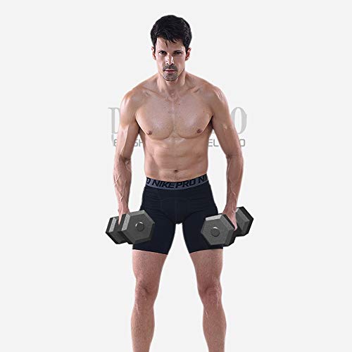 UNKB Par de fitness hogar hexagonal con mancuernas de los hombres de 10 kg 15kg20 de Mujeres Eco-Friendly goma mancuernas, barras de entrenamiento de fuerza for señoras de los hombres niños, for las s