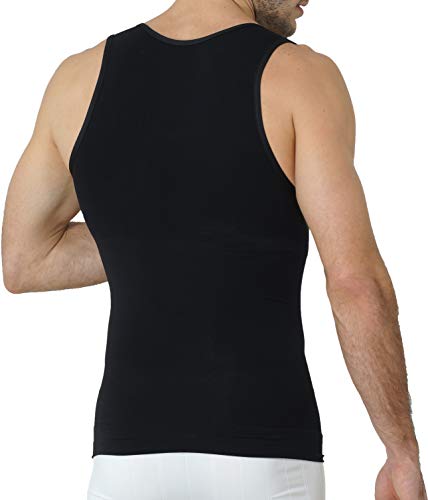 UnsichtBra Camiseta de Compresión | Ropa Interior Adelgazante Moldeadora Hombre (sw_7100)(Negro, M)