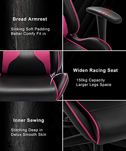UOMAX Silla Gaming Ergonomicas Sillas Gamer Oficina Sillas de Escritorio Ordenador Asiento Cubo Ampliado 150kg Capacidad, Sin Marca Bordado PC Sillon Gaming con Cojín Ajustable UOMAX Silla Gaming Ergonomicas Sillas Gamer Oficina Sillas de Escritorio Ordenador Asiento Cubo Ampliado 150kg Capacidad, Sin Marca Bordado PC Sillon Gaming con Cojín Ajustable