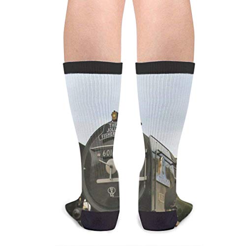 Uosliks Steam Train Scottish Puerto Rico Flag Unisex Athletic Sport Novelty Crew Tube Socks