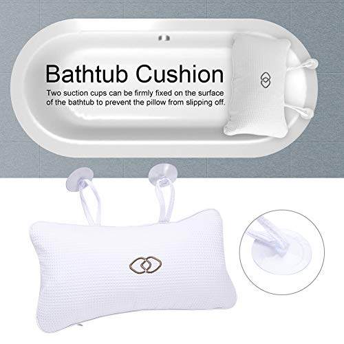 upain Almohada de Baño Antideslizante Soporte de Cojín para Cuello Bañera SPA Almohada de Baño Hombros y Cabeza Rest Almohada con Ventosas para Tina Bañera y SPA