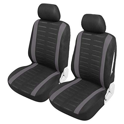 Upgrade4cars Fundas Asientos Delanteros Coche Universales Negro Protector de Asiento Delantero para Conductor y Copiloto Accesorios Interior para Mujer y Hombre