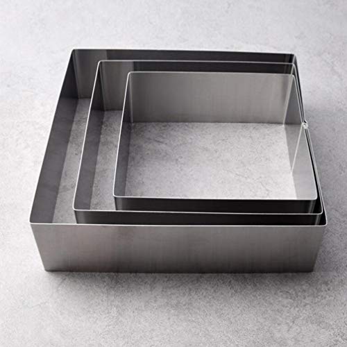 UPKOCH - Juego de 3 Anillos de Acero Inoxidable y Espuma, Cuadrados de Espuma, para Pasteles, moldes para postres, Anillos, Pasteles, etc. UPKOCH - Juego de 3 Anillos de Acero Inoxidable y Espuma, Cuadrados de Espuma, para Pasteles, moldes para postres, Anillos, Pasteles, etc.