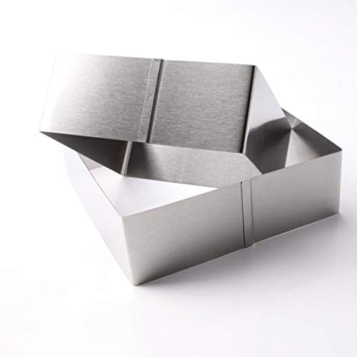 UPKOCH - Juego de 3 Anillos de Acero Inoxidable y Espuma, Cuadrados de Espuma, para Pasteles, moldes para postres, Anillos, Pasteles, etc. UPKOCH - Juego de 3 Anillos de Acero Inoxidable y Espuma, Cuadrados de Espuma, para Pasteles, moldes para postres, Anillos, Pasteles, etc.