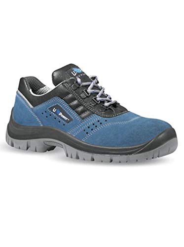UPOWER Boss - Calzado de protección de cuero para hombre azul azul, color azul, talla 39 UPOWER Boss - Calzado de protección de cuero para hombre azul azul, color azul, talla 39