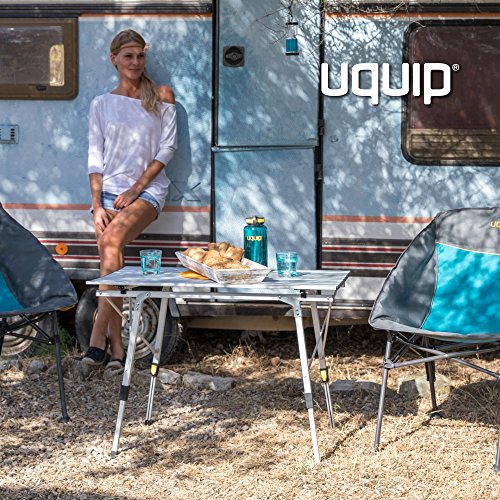 Uquip Variety M - Mesa para Acampada, Aluminio, 89 x 53cm, Altura Regulable