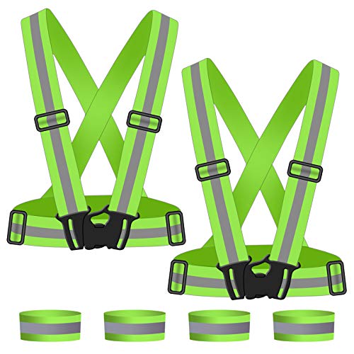 URAQT Chalecos Reflectantes, 2 Packs Chaleco de Seguridad Reflectante, Chaleco Reflectante Alta Visibilidad Elástica Ajustable, para Correr, Andar en Bicicleta, Hacer Deportes en Exterior URAQT Chalecos Reflectantes, 2 Packs Chaleco de Seguridad Reflectante, Chaleco Reflectante Alta Visibilidad Elástica Ajustable, para Correr, Andar en Bicicleta, Hacer Deportes en Exterior