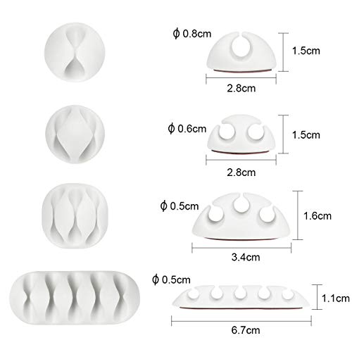 URAQT Clips de Cable, 20 Piezas Organizador de Cable Duraderos, con Autoadhesivo Fuerte para TV PC Laptop Cargador o Ratón Hogar Oficina, Blanco URAQT Clips de Cable, 20 Piezas Organizador de Cable Duraderos, con Autoadhesivo Fuerte para TV PC Laptop Cargador o Ratón Hogar Oficina, Blanco