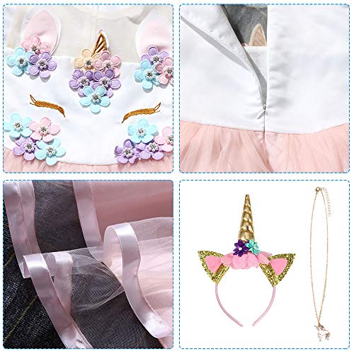 URAQT Disfraz Unicornio NiƱa, Vestidos Unicornio NiƱa, Disfraz de Princesa, para Fiesta de Cosplay, Boda, Partido,Vestido de Princesa 100 cm URAQT Disfraz Unicornio NiƱa, Vestidos Unicornio NiƱa, Disfraz de Princesa, para Fiesta de Cosplay, Boda, Partido,Vestido de Princesa 100 cm