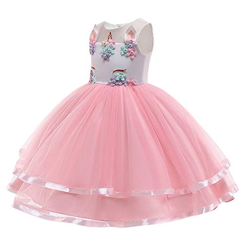 URAQT Disfraz Unicornio Niña, Vestidos Unicornio Niña, Disfraz de Princesa, para Fiesta de Cosplay, Boda, Partido,Vestido de Princesa 120 cm URAQT Disfraz Unicornio Niña, Vestidos Unicornio Niña, Disfraz de Princesa, para Fiesta de Cosplay, Boda, Partido,Vestido de Princesa 120 cm