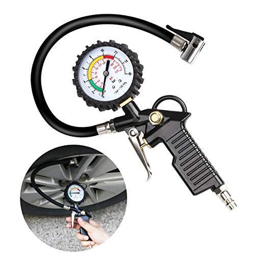URAQT Manometro Presion Neumaticos, Manómetro Digital, Manómetro de Neumáticos, Medidor de Presión de Neumáticos con Manguera y Acoplador para Motocicleta, Bcicleta y Coche URAQT Manometro Presion Neumaticos, Manómetro Digital, Manómetro de Neumáticos, Medidor de Presión de Neumáticos con Manguera y Acoplador para Motocicleta, Bcicleta y Coche