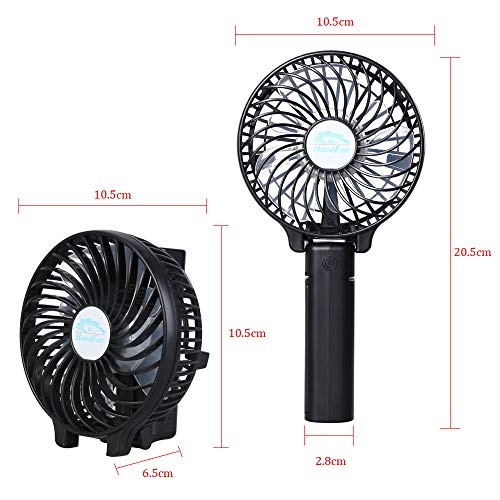 URAQT Mini Ventilador de Mano, Plegable Ventilador Portátil USB, Ventilador Silencioso con Cable de Datos USB y Recargable Pilas, 3 Modos para Hogar, Oficina, Dormitorio y Viajes al Aire Libre-Negro URAQT Mini Ventilador de Mano, Plegable Ventilador Portátil USB, Ventilador Silencioso con Cable de Datos USB y Recargable Pilas, 3 Modos para Hogar, Oficina, Dormitorio y Viajes al Aire Libre-Negro