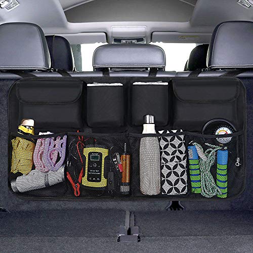 URAQT Organizador Maletero Coche, Bolsas para Maletero del Coche de Malla para Coche con 8 Bolsillos, Correa Ajustable y 3 Cinta de Fijación, Adecuado para SUV, MVP URAQT Organizador Maletero Coche, Bolsas para Maletero del Coche de Malla para Coche con 8 Bolsillos, Correa Ajustable y 3 Cinta de Fijación, Adecuado para SUV, MVP