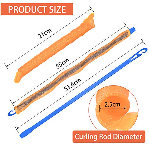 URAQT Sin Rizadores de Calor, 20 Piezas Rizos en Espiral Rizadores de Pelo, Rulos para Cabello Largo con Ganchos para Peinar, Herramientas de Peinado de Bricolaje para Mujeres, 55cm URAQT Sin Rizadores de Calor, 20 Piezas Rizos en Espiral Rizadores de Pelo, Rulos para Cabello Largo con Ganchos para Peinar, Herramientas de Peinado de Bricolaje para Mujeres, 55cm