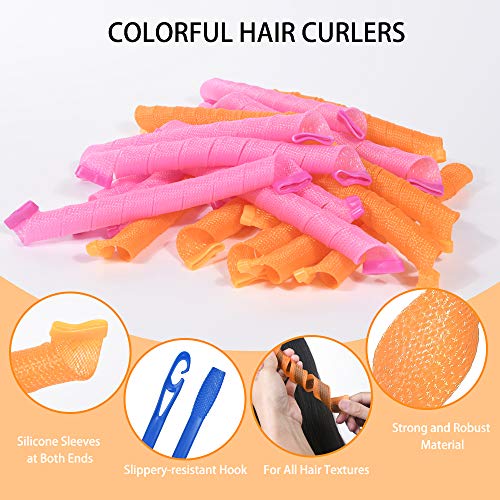 URAQT Sin Rizadores de Calor, 20 Piezas Rizos en Espiral Rizadores de Pelo, Rulos para Cabello Largo con Ganchos para Peinar, Herramientas de Peinado de Bricolaje para Mujeres, 55cm URAQT Sin Rizadores de Calor, 20 Piezas Rizos en Espiral Rizadores de Pelo, Rulos para Cabello Largo con Ganchos para Peinar, Herramientas de Peinado de Bricolaje para Mujeres, 55cm