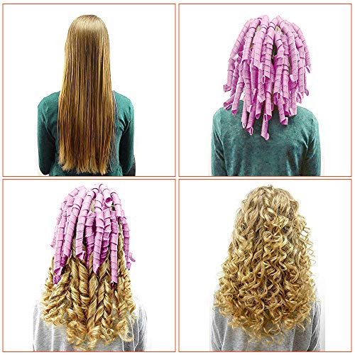URAQT Sin Rizadores de Calor, 20 Piezas Rizos en Espiral Rizadores de Pelo, Rulos para Cabello Largo con Ganchos para Peinar, Herramientas de Peinado de Bricolaje para Mujeres, 55cm URAQT Sin Rizadores de Calor, 20 Piezas Rizos en Espiral Rizadores de Pelo, Rulos para Cabello Largo con Ganchos para Peinar, Herramientas de Peinado de Bricolaje para Mujeres, 55cm