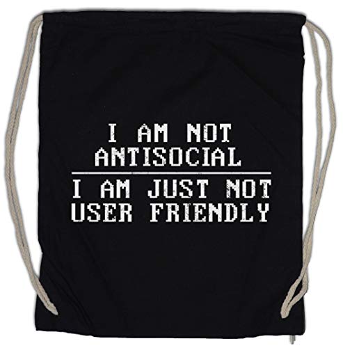 Urban Backwoods I'm Not Antisocial I Am Just Not User Friendly Bolsa de Cuerdas con Cordón Gimnasio Urban Backwoods I'm Not Antisocial I Am Just Not User Friendly Bolsa de Cuerdas con Cordón Gimnasio