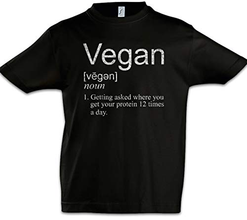 Urban Backwoods Vegan Proteines Niños Chicos Kids T-Shirt Negro 4 Años