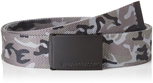 Urban Classics Belt Canvas Unisex, Hombre y Mujer, Correa de Tela, Cinturón de Cuerda sin Agujeros, con Logo en la Hebilla Cuadrada, Gris Camo/Negro, Talla Única Urban Classics Belt Canvas Unisex, Hombre y Mujer, Correa de Tela, Cinturón de Cuerda sin Agujeros, con Logo en la Hebilla Cuadrada, Gris Camo/Negro, Talla Única