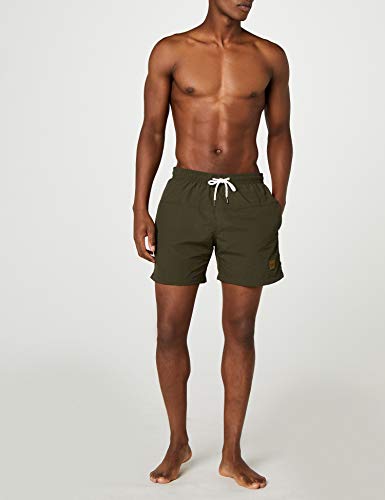 Urban Classics Block Swim Shorts Bañador de natación, Verde Olive), Large para Hombre Urban Classics Block Swim Shorts Bañador de natación, Verde Olive), Large para Hombre
