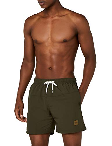 Urban Classics Block Swim Shorts Bañador de natación, Verde Olive), Large para Hombre Urban Classics Block Swim Shorts Bañador de natación, Verde Olive), Large para Hombre
