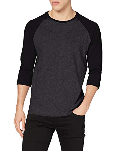 Urban Classics Contrast 3/4 Sleeve Raglan tee Camiseta, Mehrfarbig (Cha/Blk 00314), M para Hombre