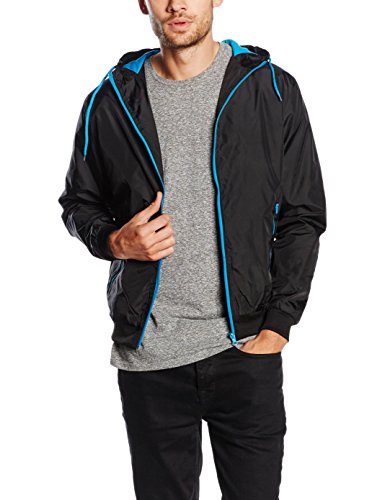 Urban Classics Contrast Windrunner Chaqueta, Noir/Turquoise, Extra Extra Extra Large para Hombre