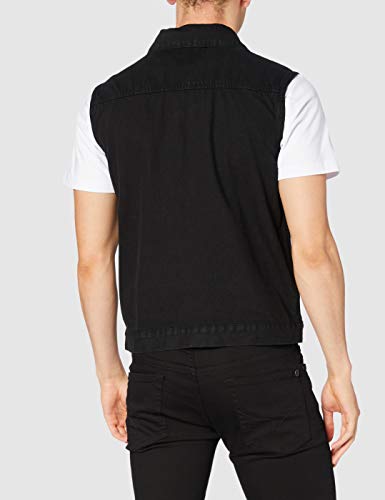 Urban Classics Denim Vest Chaleco, Negro (blackraw 12), Small para Hombre Urban Classics Denim Vest Chaleco, Negro (blackraw 12), Small para Hombre