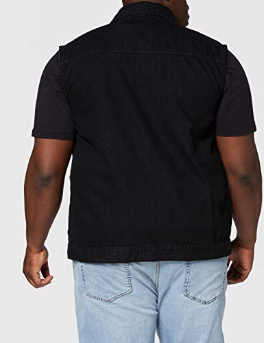 Urban Classics Denim Vest Chaleco, Negro (blackraw 12), Small para Hombre Urban Classics Denim Vest Chaleco, Negro (blackraw 12), Small para Hombre
