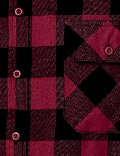 Urban Classics Hooded Checked Flanell Sweat Sleeve Shirt Sudadera, Multicolor (blk/Burgundy/blk 798), XXL para Hombre Urban Classics Hooded Checked Flanell Sweat Sleeve Shirt Sudadera, Multicolor (blk/Burgundy/blk 798), XXL para Hombre