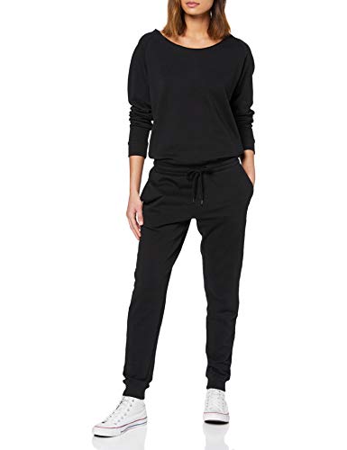 Urban Classics Ladies Long Sleeve Terry Jumpsuit Mono Largo, Negro (Black 00007), S para Mujer