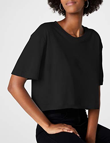 Urban Classics Ladies Short Oversized tee Camiseta, Negro, S para Mujer