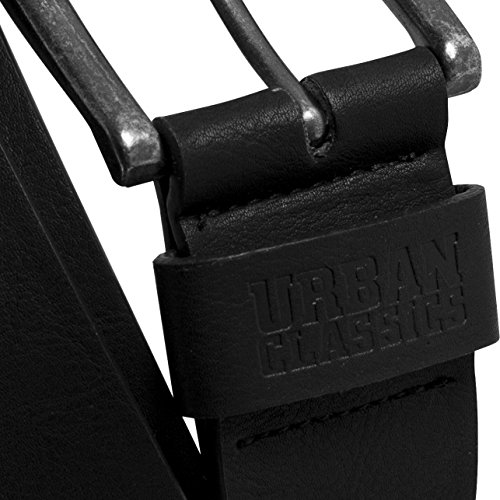 Urban Classics Leather Imitation Belt Cinturón, Negro (Black 7), 100 cm Unisex Adulto