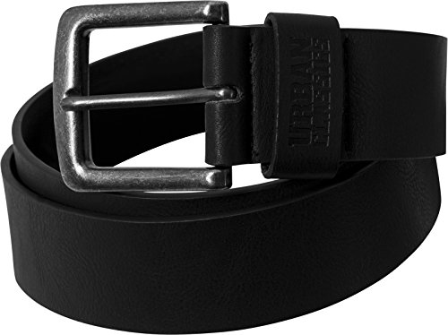 Urban Classics Leather Imitation Belt Cinturón, Negro (Black 7), 100 cm Unisex Adulto