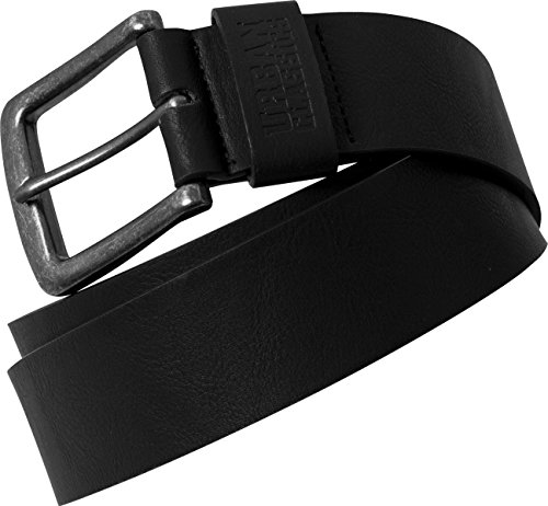 Urban Classics Leather Imitation Belt Cinturón, Negro (Black 7), 100 cm Unisex Adulto