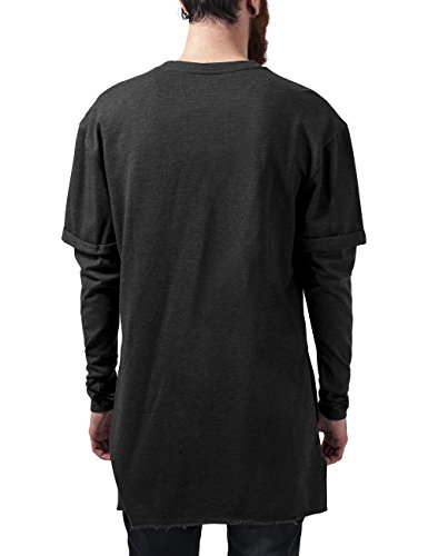 Urban Classics Long 2 in 1 Terry Crew Sudadera, Charcoal, L para Hombre