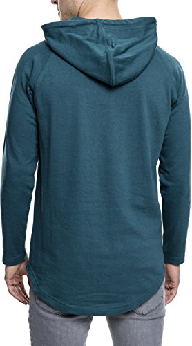 Urban Classics Long Shaped Terry Hoody Sudadera con Capucha, Turquesa (Teal), M para Hombre