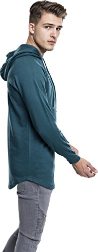 Urban Classics Long Shaped Terry Hoody Sudadera con Capucha, Turquesa (Teal), M para Hombre