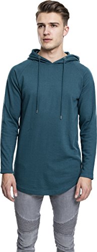 Urban Classics Long Shaped Terry Hoody Sudadera con Capucha, Turquesa (Teal), M para Hombre