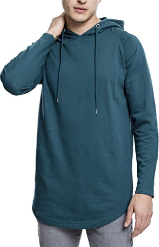 Urban Classics Long Shaped Terry Hoody Sudadera con Capucha, Turquesa (Teal), M para Hombre