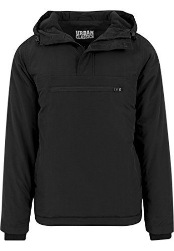 Urban Classics Padded Pull Over Jacket Chaqueta, Negro (Black 7), Large para Hombre