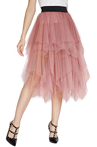 Urban GoCo Mujeres Enagua Falda Corta Midi Tul Damas Cintura Elástica Asimetricas Tutu Falda para Fiesta Danza (X-Large, Nude Rosa) Urban GoCo Mujeres Enagua Falda Corta Midi Tul Damas Cintura Elástica Asimetricas Tutu Falda para Fiesta Danza (X-Large, Nude Rosa)