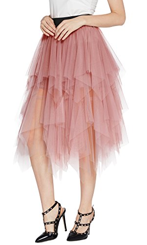Urban GoCo Mujeres Enagua Falda Corta Midi Tul Damas Cintura Elástica Asimetricas Tutu Falda para Fiesta Danza (X-Large, Nude Rosa) Urban GoCo Mujeres Enagua Falda Corta Midi Tul Damas Cintura Elástica Asimetricas Tutu Falda para Fiesta Danza (X-Large, Nude Rosa)