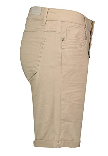 Urban Surface Bermudas de Mujer | Cómodo pantalón Corto de Sarga elástica - Loose Fit Beige L