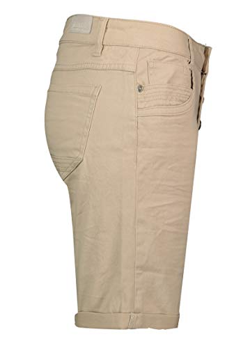 Urban Surface Bermudas de Mujer | Cómodo pantalón Corto de Sarga elástica - Loose Fit Beige L Urban Surface Bermudas de Mujer | Cómodo pantalón Corto de Sarga elástica - Loose Fit Beige L