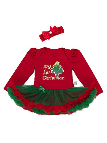 URBEAR Bebés Niñas Tutu Vestido Ropa Traje de Navidad 2 Piezas Árbol de Navidad 18-36 Meses